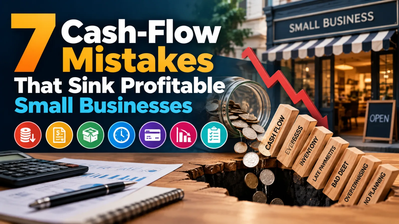 Banner for cash flow management showing 13-week runway forecasts, working capital gaps, and invoice collection alerts