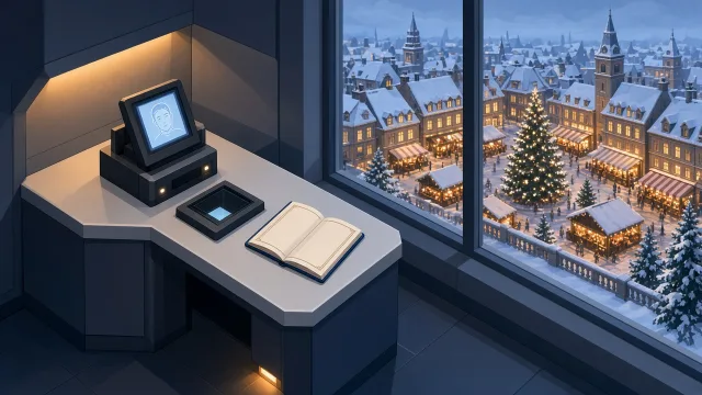 Airport biometric border kiosk with face and fingerprint scanners beside an unstamped passport, representing Europe's Entry/Exit System